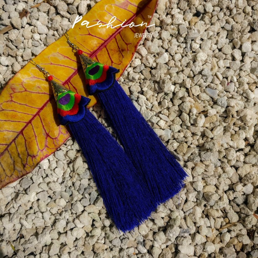 Tribal Boho-Chic Long Earrings Tassels